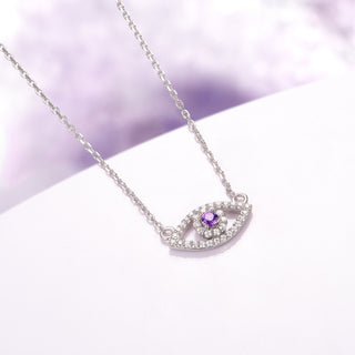 Evil Eye Alexandrite Necklace in Sterling Silver