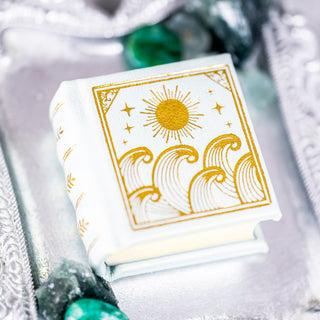 Summer Court Handmade Leather Book Ring Box- Seaglass Glow Edition (Small)