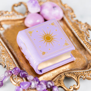 Dawn Court Leather Book Ring Box - Amethyst Light Edition (Small)