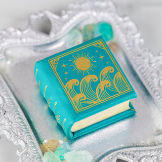 Summer Court Handmade Leather Book Ring Box- Ocean Tide Teal Edition (Small)