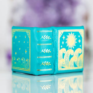 Summer Court Handmade Leather Book Ring Box- Ocean Tide Teal Edition (Small)