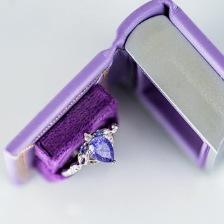 Dawn Court Leather Book Ring Box - Amethyst Light Edition (Small)