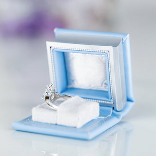 Faye Aquamarine Engagement Ring Set- 14K White Gold (Fantasy Cut)