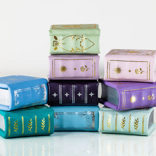 Spring Court Handmade Leather Book Ring Box- Bloomlight Green Edition (Small)