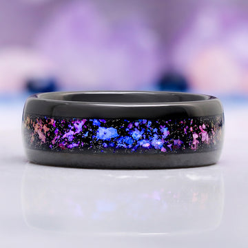 Cornflower Sapphire & Orion Nebula™ Couples Ring Set