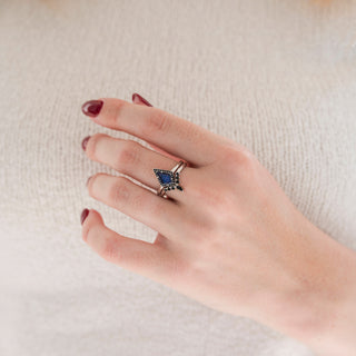 Starry Night Engagement Ring Set- Sterling Silver