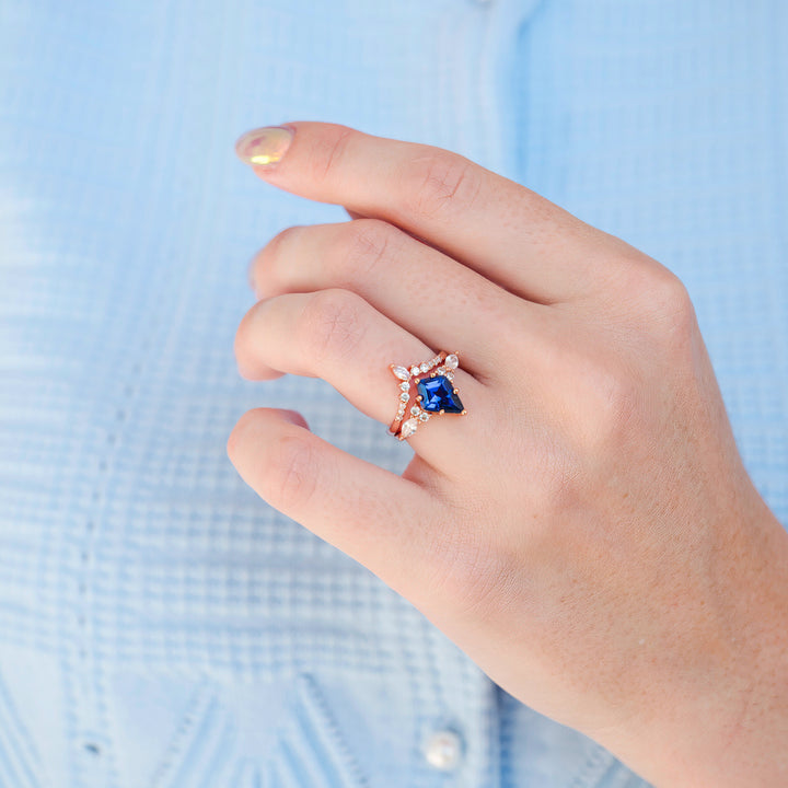 Skye Kite® Orion Nebula™ & Cornflower Sapphire Couples Ring