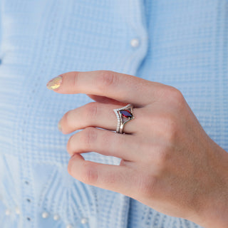 Natural Red Garnet Couples Ring Set