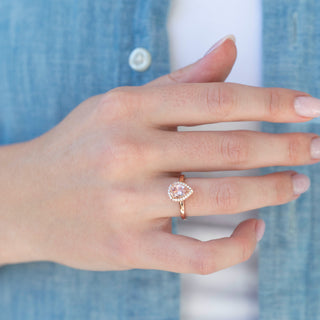 Unique morganite engagement ring by Aquamarise