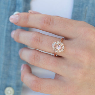Unique morganite engagement ring by Aquamarise