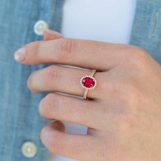 Unique ruby engagement ring by Aquamarise