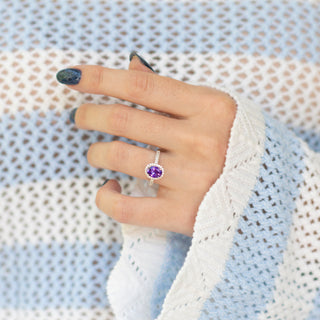 Iris Natural Amethyst Ring in Sterling Silver
