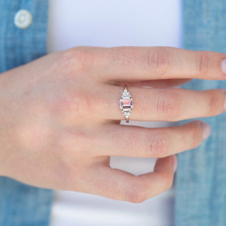 Unique morganite engagement ring by Aquamarise