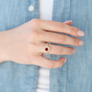 Unique natural garnet engagement ring by Aquamarise