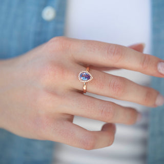 Unique alexandrite engagement ring by Aquamarise