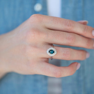 Unique London blue topaz engagement ring by Aquamarise