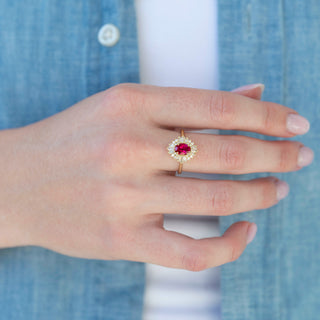 Unique ruby engagement ring by Aquamarise