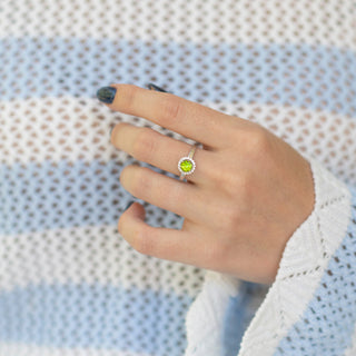 Ella Natural Peridot Ring in Sterling Silver