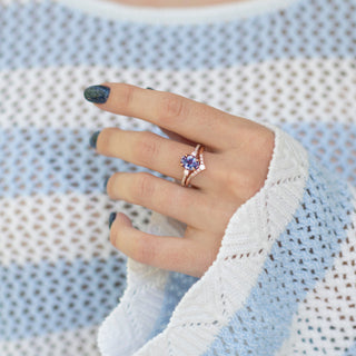 Bella Oval Cut Alexandrite Ring Set in 14K Rose Gold Vermeil