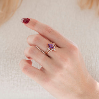 Skye Kite® Alexandrite & Moonstone Engagement Ring Set in 14K Rose Gold Vermeil