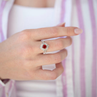 Unique natural garnet engagement ring by Aquamarise