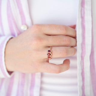 Unique natural garnet engagement ring by Aquamarise