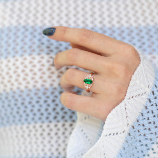 Adeline Marquise Emerald Ring in 14K Solid Rose Gold