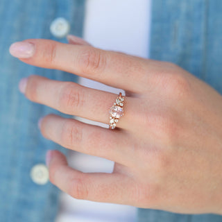 Unique morganite engagement ring by Aquamarise