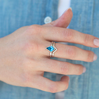 Unique Swiss blue topaz engagement ring by Aquamarise
