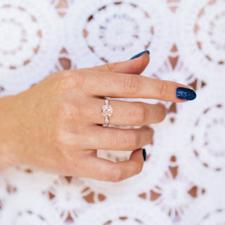 Sophia Cushion Cut Morganite Ring in Sterling Silver