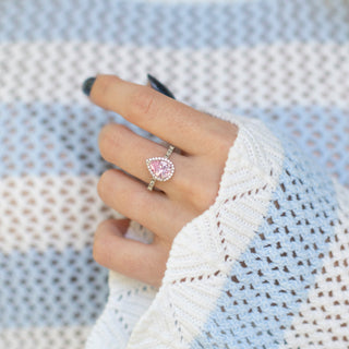 Teardrop Pink Sapphire Ring in Sterling Silver