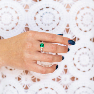 Sophia Twisted Vine Emerald Ring in Sterling Silver