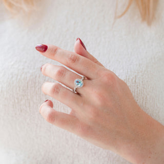 Gemma Aquamarine Ring- Sterling Silver