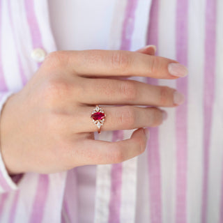 Unique ruby engagement ring by Aquamarise