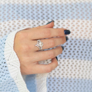 Evelyn Oval Cut White Sapphire Engagement Ring in Sterling Silver