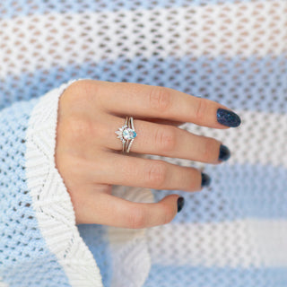 Dakota Teardrop Aquamarine Ring Set in Sterling Silver