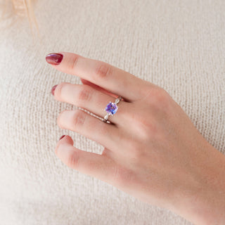 Sophia Twisted Vine Alexandrite Engagement Ring in 14K White Gold