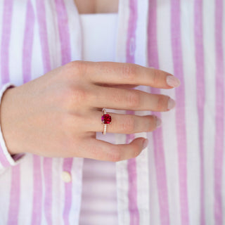 Unique ruby engagement ring by Aquamarise