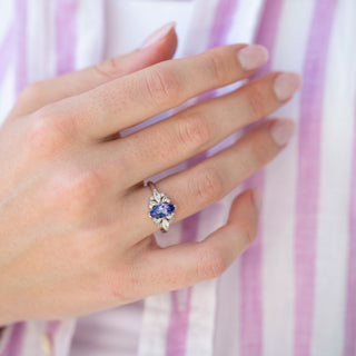 Unique tanzanite engagement ring by Aquamarise