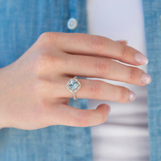Unique aquamarine engagement ring by Aquamarise
