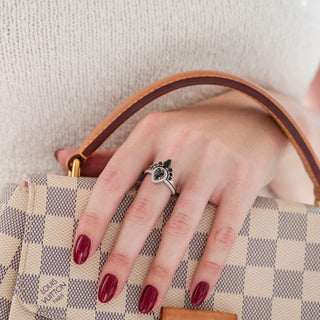 Amy Rutilated Quartz & Black Onyx Ring Set in Sterling Silver