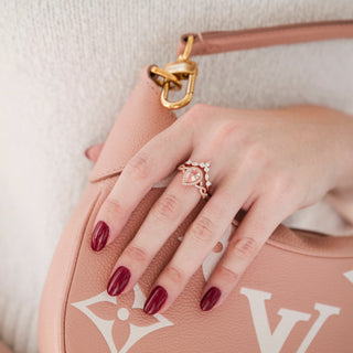 Teardrop Morganite Ring Set in 14K Rose Gold Vermeil