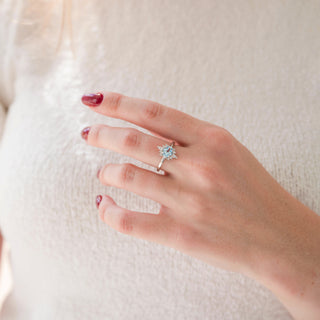 Hexagon Aquamarine Ring- Sterling Silver