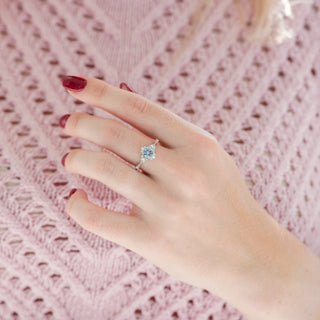 Vintage Round Cut Aquamarine Ring in Sterling Silver