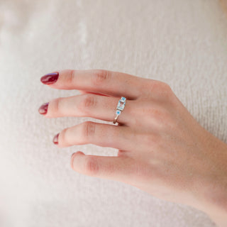 Petite Aquamarine & Moonstone Ring in Sterling Silver