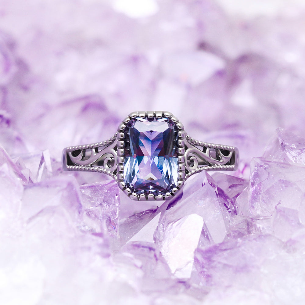 Alexandrite ring in a gothic setting