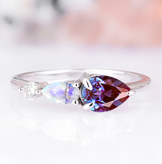 Alexandrite & Moonstone Ring in Sterling Silver