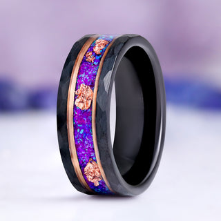 Skye Kite Purple Fire Opal Men's Ring by Aquamarise