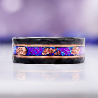 Skye Kite Purple Fire Opal Men's Ring by Aquamarise, side profile view