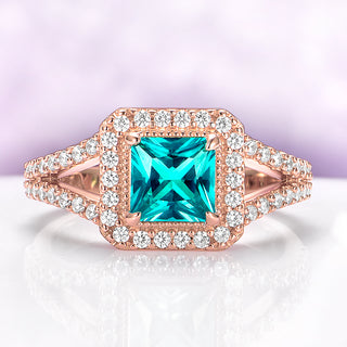 Paraiba Tourmaline Ring in 14K Rose Gold Vermeil